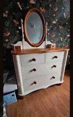 Eikenhouten Commode met Spiegel & Lades, Ophalen, 100 tot 150 cm, Eikenhout, Zo goed als nieuw