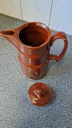 Vintage bruine keramische koffiepot met deksel, Ophalen of Verzenden