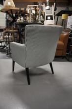 Mooie fauteuil stof Pied de Poule zwart wit ronde vorm, Huis en Inrichting, Ophalen, Zo goed als nieuw, Stof, 50 tot 75 cm