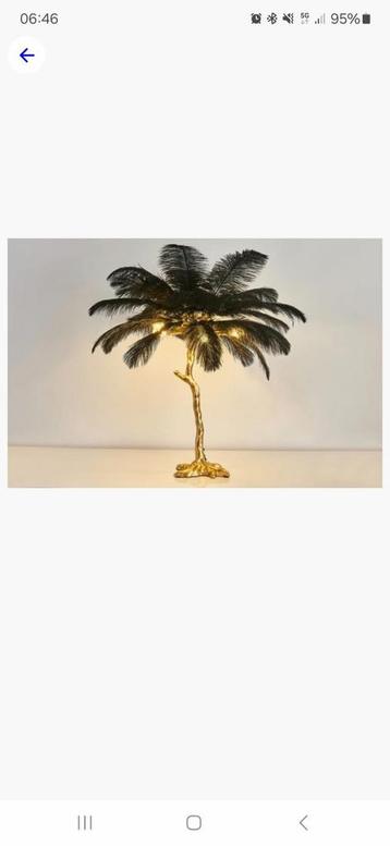 Mooie Palm Veren Palm tafellamp nieuw in doos beschikbaar voor biedingen