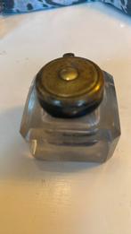 Inktpot kristal deksel van brons, Ophalen of Verzenden