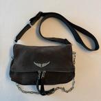 Zadig & Voltaire Rocky clutch antraciet suède nieuwstaat, Verzenden, Zo goed als nieuw
