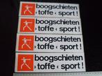 4x sticker boogschieten toffe sport! handboogschieten, Verzenden, Zo goed als nieuw, Sport
