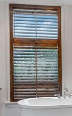 Mooie, houten shutters, Ophalen, 100 tot 150 cm, Bruin, Zo goed als nieuw