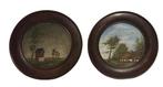2 antieke ronde schilderijen, Antiek en Kunst, Kunst | Schilderijen | Klassiek, Verzenden