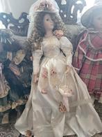 Antieke porseleinen poppen met hoedjes, Verzamelen, Poppen, Ophalen, Gebruikt, Pop