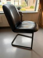 1 Zwarte leren stoel loft 8, Huis en Inrichting, Ophalen, Gebruikt, Zwart, Eén