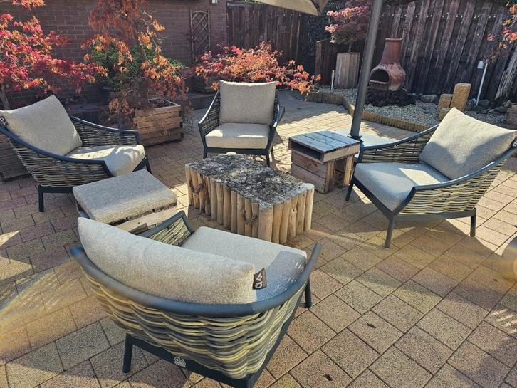 4 Applebee MILOU lounge stoelen met hoezen. Tuin Stoel set, Tuin en Terras, Tuinsets en Loungesets, Gebruikt, Tuinset, 4 zitplaatsen