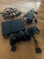 PlayStation 2 slim inclusief controllers, Gebruikt, Zwart, Met 2 controllers, Ophalen of Verzenden