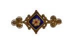 Fraai antieke 14k gouden broche opaal emaille bloem vintage