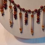 Klassieke kralenketting met antieke uitstraling, Verzenden, Zo goed als nieuw, Bruin, Overige materialen