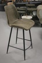 6 x leuke barkruk barstoel Barrel Bronx71 olijfgroen, Ophalen, Met voetsteun, 60 tot 90 cm, Leer