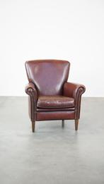 Statige en comfortabele schapenleren fauteuil, Ophalen, Gebruikt, Vintage, 75 tot 100 cm