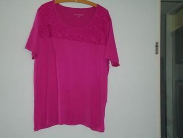 shirt mt xl kleur cerise met bovenaan kant , korte mouwen beschikbaar voor biedingen