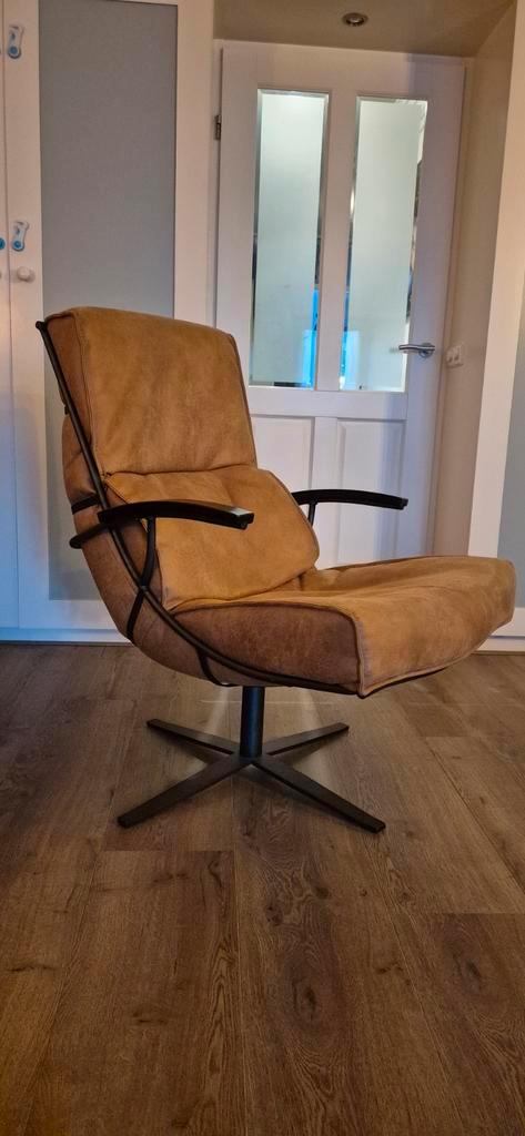 Lederen Draaistoel - Zo Goed Als Nieuw!, Huis en Inrichting, Fauteuils, Zo goed als nieuw, 50 tot 75 cm, Ophalen of Verzenden