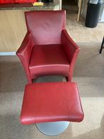 Bert Plantagie Fauteuil met Voetenbank, Huis en Inrichting, Fauteuils, Ophalen, Gebruikt, Minder dan 75 cm, Leer