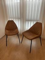 6 echte leder eetkamerstoelen, Huis en Inrichting, Stoelen, Ophalen, Bruin, Leer, Zo goed als nieuw