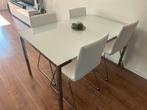 Eettafel met 4 stoelen, Huis en Inrichting, Tafels | Eettafels, Ophalen, Gebruikt, Rechthoekig, 50 tot 100 cm