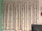 Set gordijnen 186x137 cm, wit met grijze sterren, Gebruikt, 150 tot 200 cm, Ophalen of Verzenden, Wit