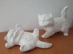 2 vintage retro witte kattenbeeldjes., Ophalen of Verzenden, Zo goed als nieuw, Dier