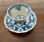 Antiek kop en schotel blauw wit, Antiek en Kunst, Ophalen of Verzenden