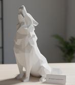 Huilende Wolf Low Poly Beeld Standbeeld, Verzenden, Nieuw, Dier
