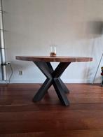 Massief ronde Eikenhouten Eettafel - 130cm Diameter, Ophalen, Gebruikt, Modern, Vier personen