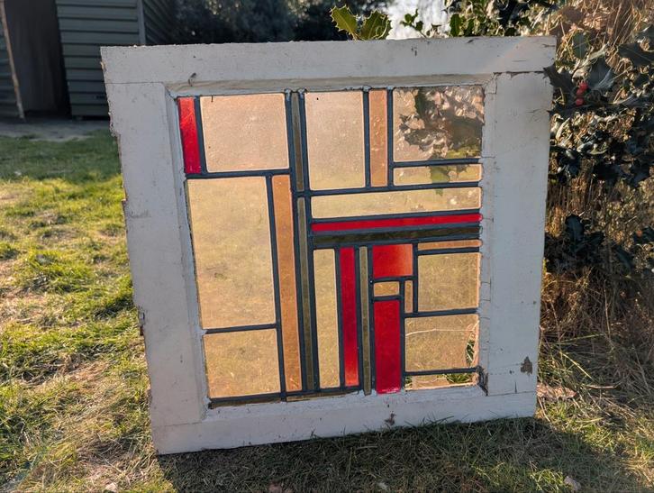 3 glas en lood ramen, Doe-het-zelf en Verbouw, Glas en Ramen, Gevelraam of Ruit, Minder dan 80 cm, Minder dan 80 cm, Ophalen