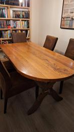 Tafel en 6 stoelen, Ophalen, Gebruikt, Eikenhout, 50 tot 100 cm