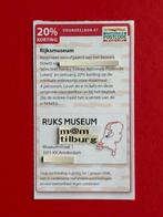 Voordeelbon 47 Rijksmuseum 20% korting, Drie personen of meer, Kortingskaart