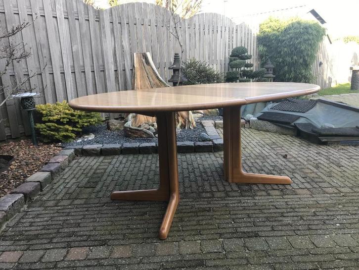 Gudme ronde ovale uitschuifbare tafel deens design eiken, Antiek en Kunst, Antiek | Meubels | Tafels, Ophalen