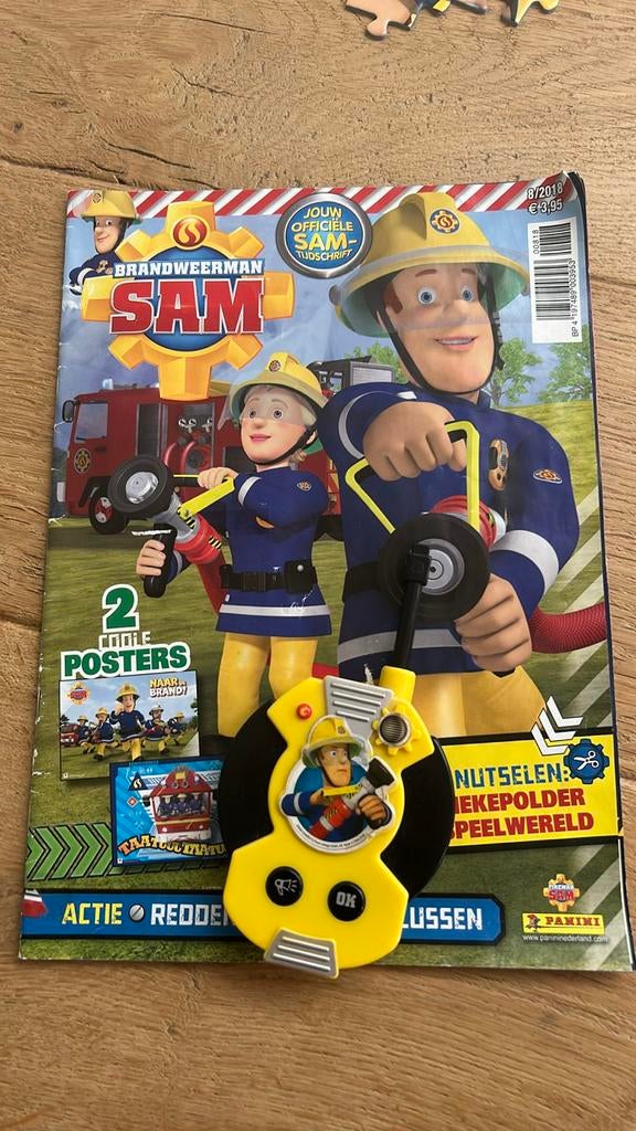 Brandweerman Sam Tijdschrift + Walkie Talkie + deurhangers, Kinderen en Baby's, Ophalen of Verzenden, Gebruikt, Jongen of Meisje
