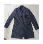 ongedragen blauw grijs geruite jas/mantel maat M, Kleding | Heren, Jassen | Winter, Ophalen of Verzenden, Nieuw, Maat 48/50 (M)