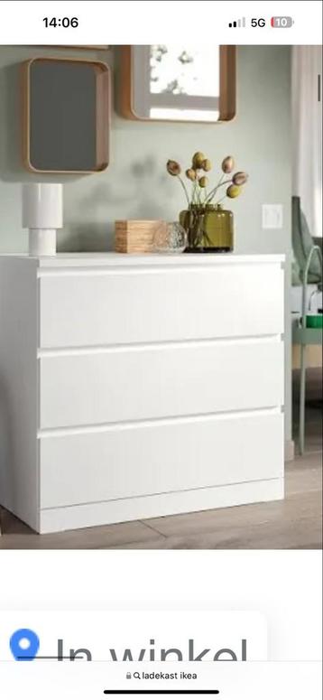 Witte Ladekast - 3 Laden