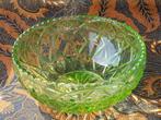 Mooie zware oude kom uit Engeland van groen glas 23 cm., Ophalen of Verzenden