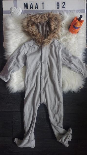 Onesie grijs bont (NIEUW) maat 92 beschikbaar voor biedingen