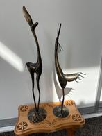 Vintage design metalen hert en vogel, Ophalen of Verzenden