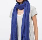 Zara grote kobaltblauwe sjaal met structuur 200 x 140 cm, Nieuw, Zara, Ophalen of Verzenden, Sjaal