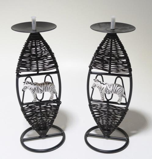 zebra kandelaar set, nieuw, Huis en Inrichting, Woonaccessoires | Kandelaars en Kaarsen, Nieuw, Kandelaar, Minder dan 25 cm, Metaal