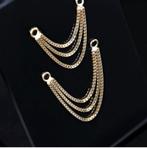 Brillcut 3 box chain gouden oorbel bedel ketting 14 karaat, Sieraden, Tassen en Uiterlijk, Piercings, Ophalen of Verzenden, Nieuw