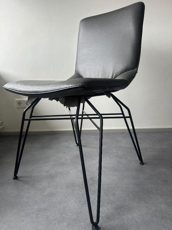 Eetkamerstoelen XOOON, Huis en Inrichting, Stoelen, Zo goed als nieuw, Vijf, Zes of meer stoelen, Leer, Stof, Grijs, Ophalen