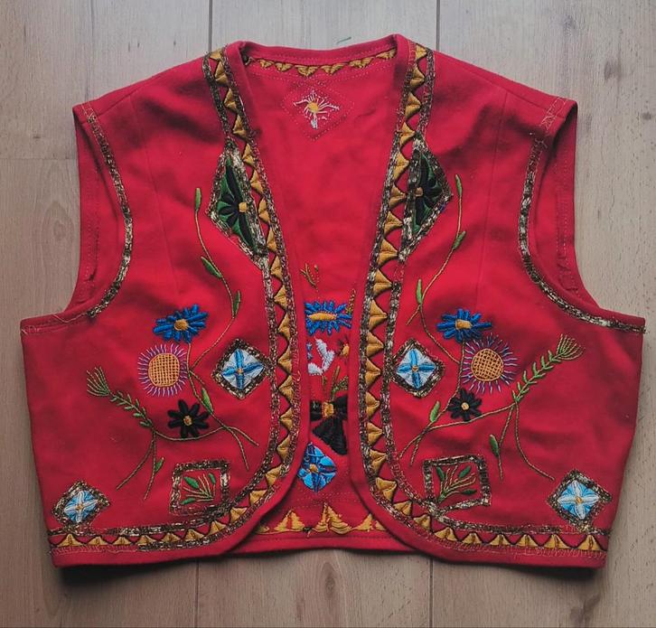 Carnaval, verkleden. Wollen hesje. Met borduur. Mt S, Kleding | Dames, Carnavalskleding en Feestkleding, Gedragen, Carnaval, Maat 36 (S)