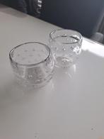 2x Glazen Theelichthouders met Druppels, Huis en Inrichting, Woonaccessoires | Vazen, Overige kleuren, Ophalen of Verzenden, Minder dan 50 cm