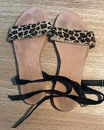 ZARA sandalen panter print maat 37, Bruin, Verzenden, Zara, Sandalen of Muiltjes