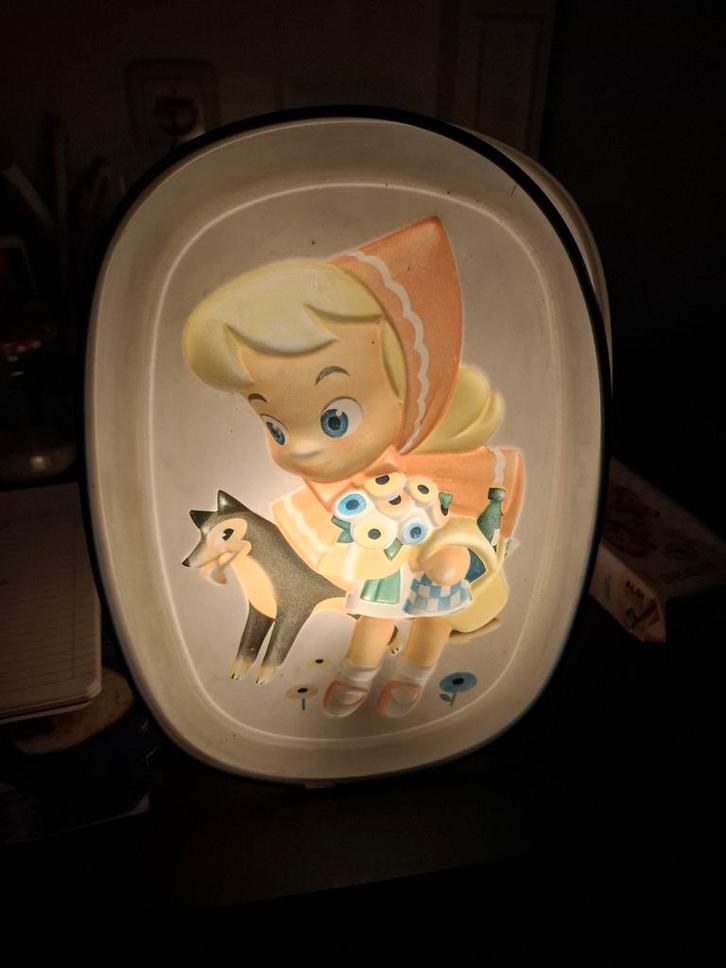 Vintage Wandlamp Roodkapje en de Wolf, Antiek en Kunst, Antiek | Speelgoed, Ophalen of Verzenden