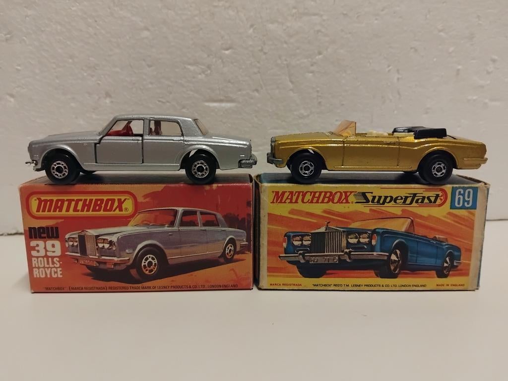 2x Matchbox #39 #69 Rolls Royce 3INCH, Ophalen of Verzenden, Zo goed als nieuw, Auto