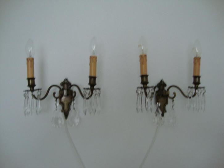 Stel Franse  Bronzen Antieke 2 Armige Appliques, Antiek en Kunst, Antiek | Lampen, Ophalen of Verzenden