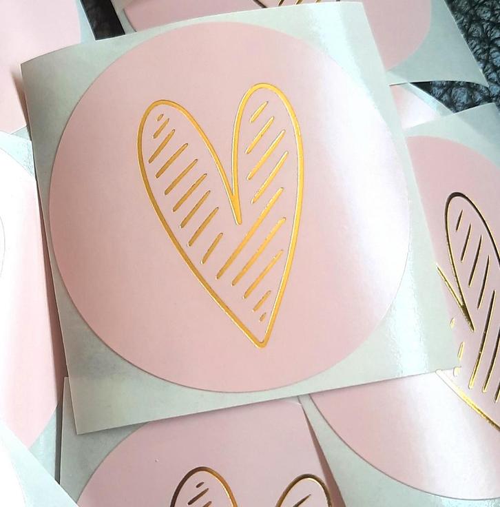 Sluitstickers hart stickers goudfolie hartje wensetiketten, Hobby en Vrije tijd, Stickers en Plaatjes, Nieuw, Meerdere stickers