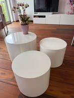 Set drie hoogglans salontafels, Ophalen, Gebruikt, Rond, Minder dan 50 cm