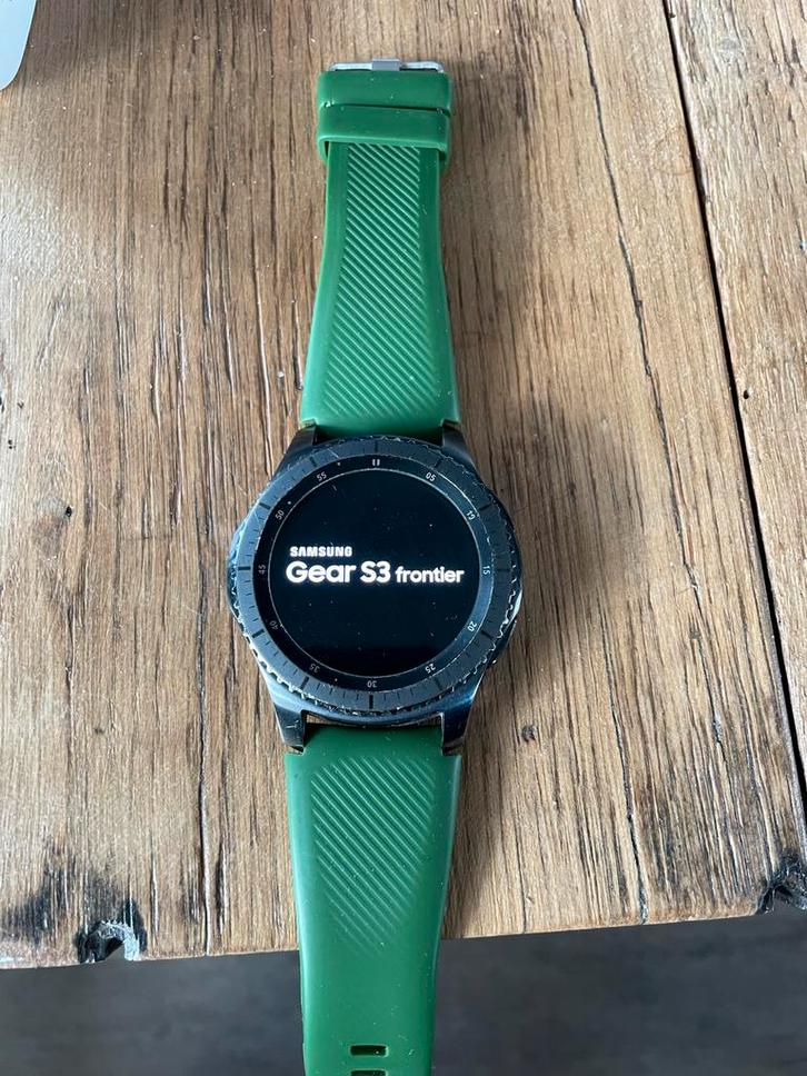 Samsung Gear S3 Frontier - Smartwatch, Sieraden, Tassen en Uiterlijk, Smartwatches, Gebruikt, Groen, Afstand, Waterdicht, Ophalen of Verzenden